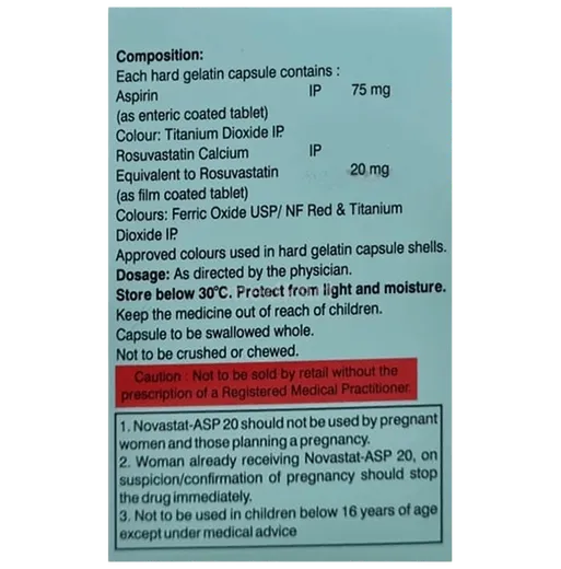 novastat asp 20mg tablet 10's